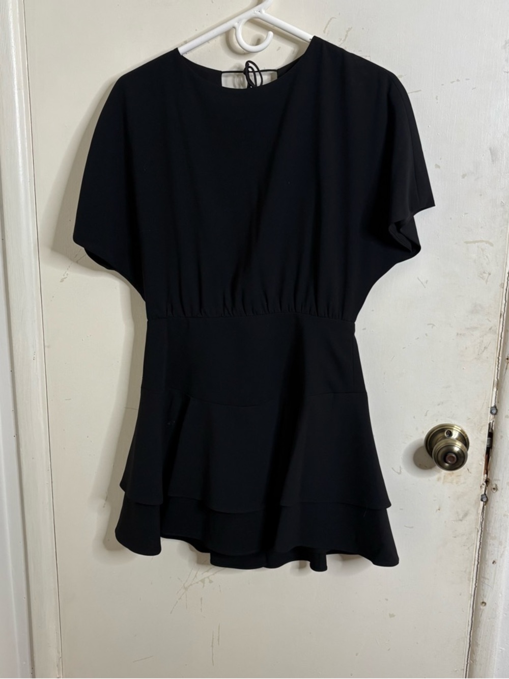 Alice + Olivia Black Mini Dress with Layered Ruffle Skirt - Picture 5 of 14